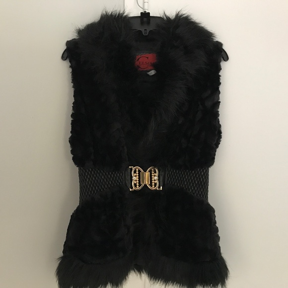 Faux Fur Black Vest - Picture 1 of 3